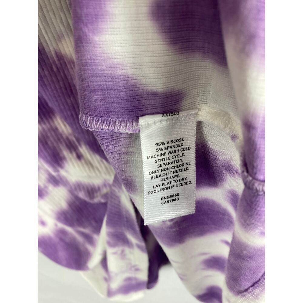 NWT Abound Purple Tie Dye Women's Muscle Ribbed Plus Size Tank Top 2X - Picture 4 of 5
